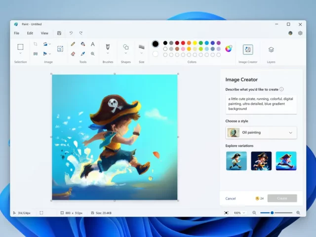 Create AI images using Microsoft Paint