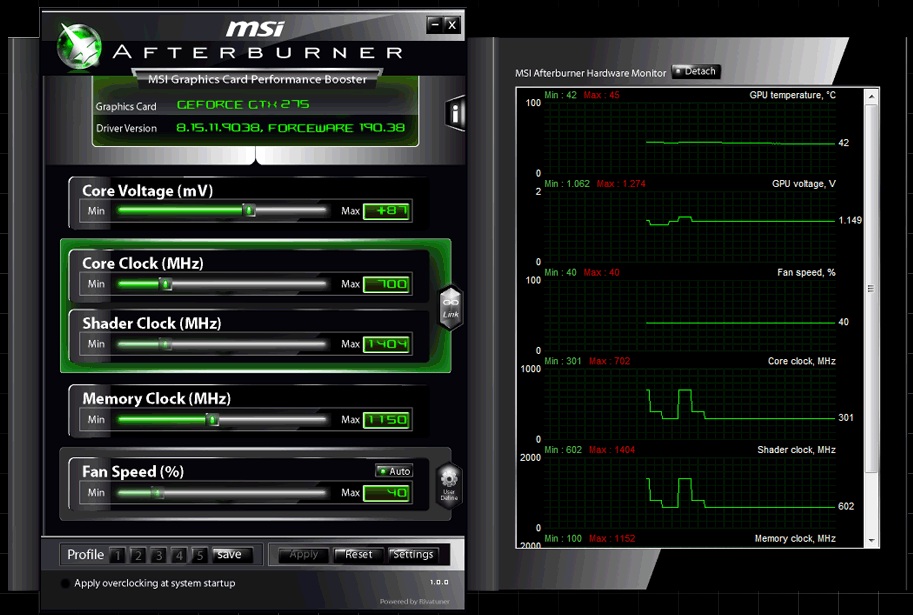 does msi afterburner have to be open